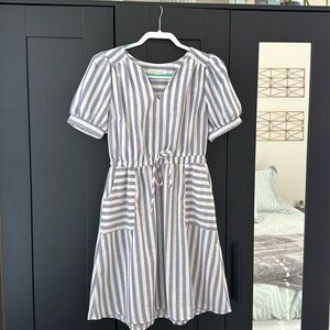NWOT 💙🤍Blue and White Linen Dress 💙🤍